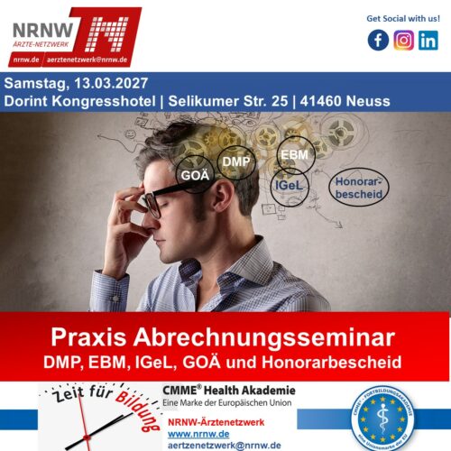 Abrechnungsseminar – DMP, EBM, IGeL, GOÄ und Honorarbescheide